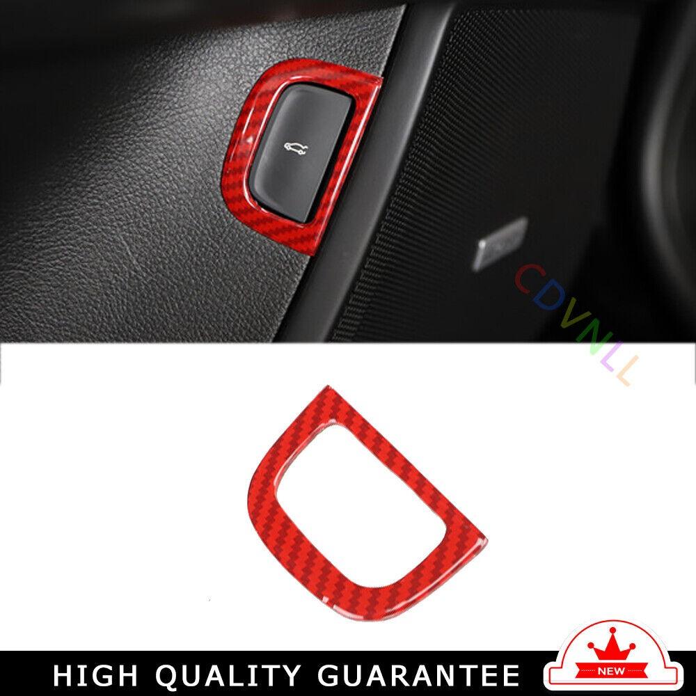 Back Door Tailgate Switch Cover Trim For Cadillac CT6 2016-2020 Red Carbon Fiber