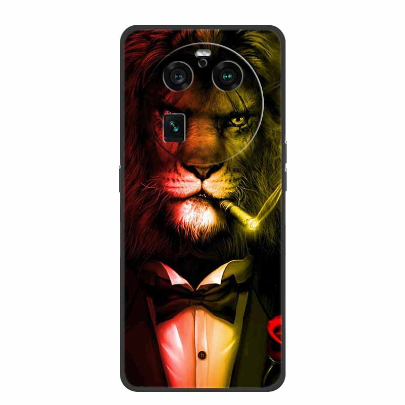 For Oppo Find X6 Pro Case Astronaut Soft Silicone Shockproof Phone Back Cover Cases for Oppo Find X6 Pro 5G Spaceman Lion Shell