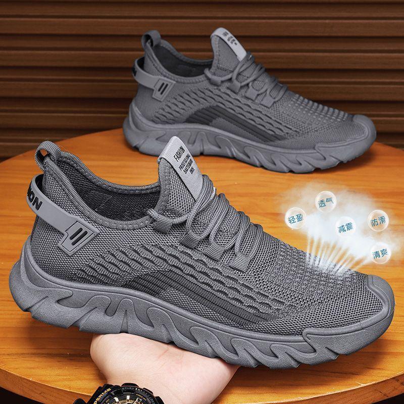 Large size shoes mesh trendy shoes simple trend men's sports leisure running lazy shoes