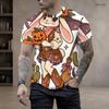 Men Plus Size Round Neck Short Sleeve T Shirt Cute Halloween Ghost Pumpkin Printed White Straight Hem Pullover