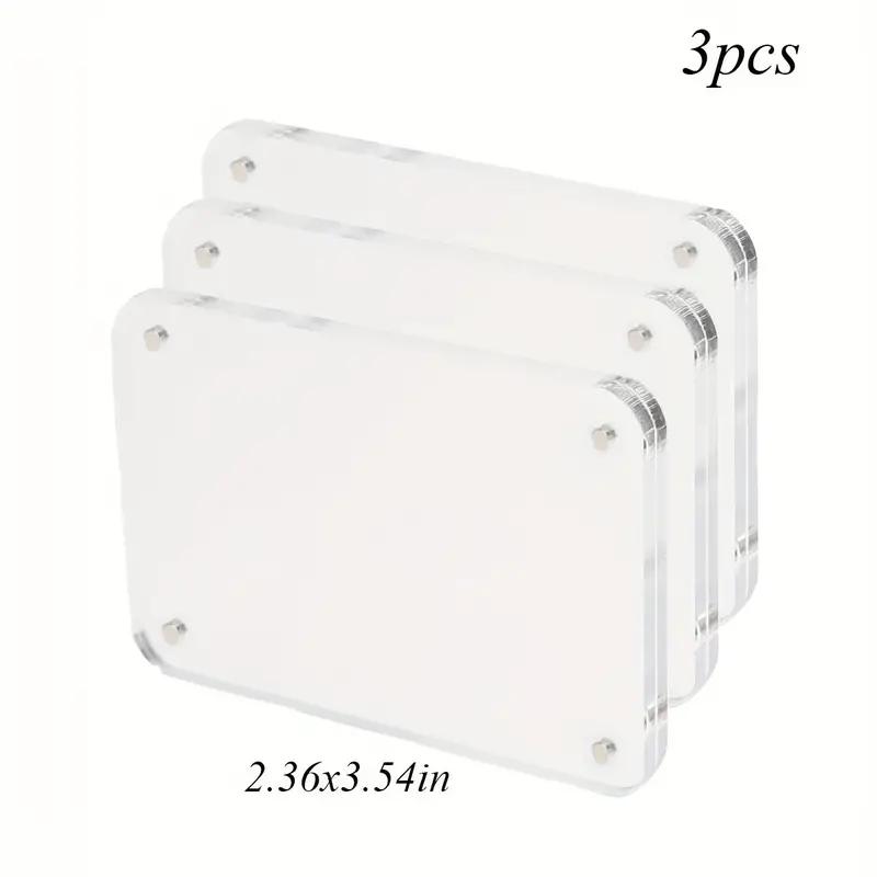 Acrylic Magnetic Photo Frames Refrigerator Mini Picture Frames Magnets Double Sided Wallet Size Fridge Frames for Polaroid Film