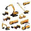 Kids' Inertial Engineering Vehicle Set: Excavator, Bulldozer, Forklift, Loader, Crane Toy Models