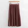 Elegant A Line Pleated Skirt Spring Summer Long Skirt Women Casual High Waisted Maxi Skirts EMA