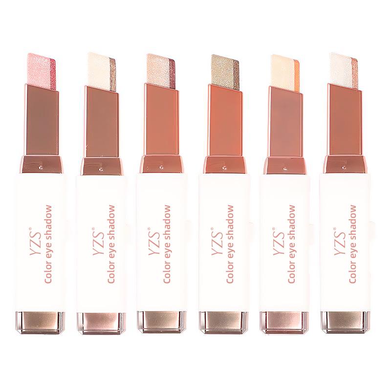 YZS Samt Farbverlauf Dual-Color Lidschattenstift - Einfaches Nude-Make-up mit magischem Farbverlauf und Ein-Touch-Anwendung.