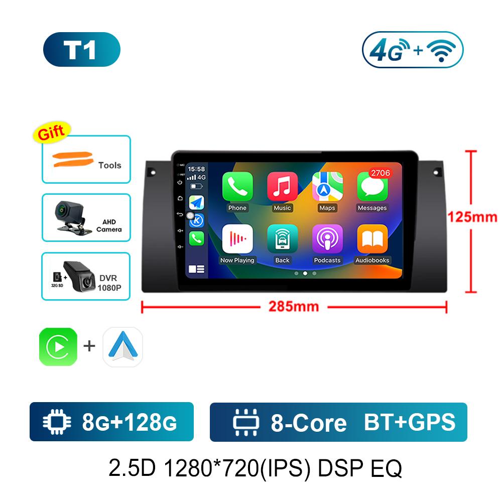 9 Inch Android OS Carplay Car Radio Multimedia Player for BMW E53 X5 2000 - 2007 GPS Navi WiFi IPS Touch Screen DSP Stereo 4G BT