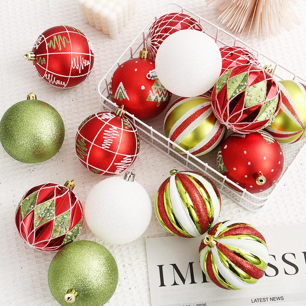 Hand-Painted Christmas Ball Set - 8cm Tree Ornaments & Decorations