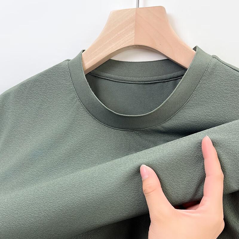 Yiliteng Men's Summer Casual Round Neck Knitted T-Shirt