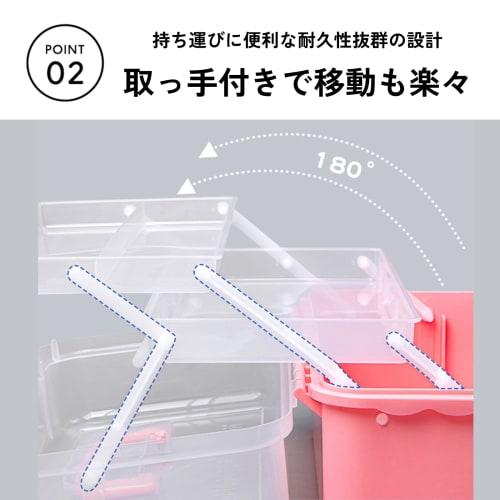 DIZLAS Tool Box, Large Capacity Storage Box, Sewing Box, Multifunctional, Foldable, with Handle, 3 Tiers (Blue)