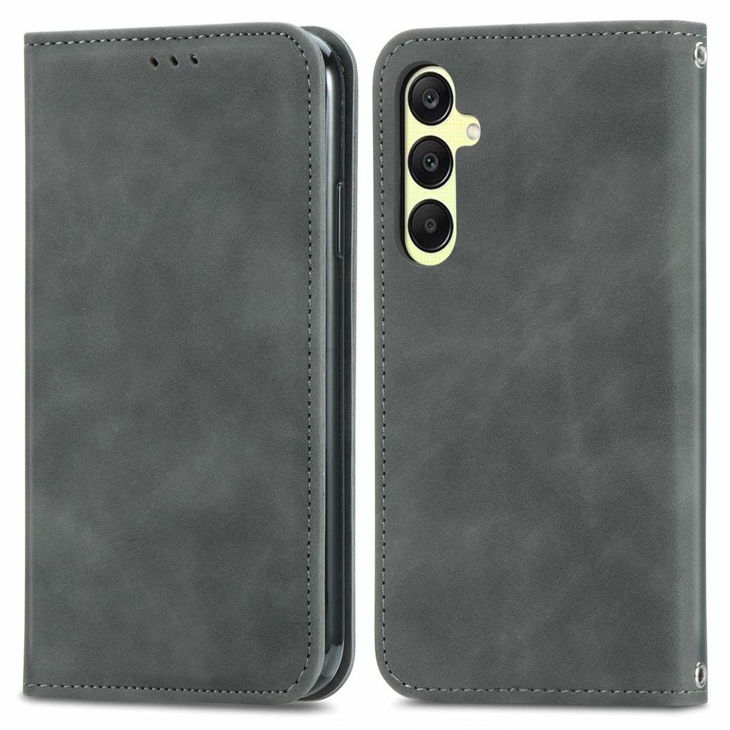 For Samsung Galaxy A25 5G (Global) (161.0 X 76.5 X 8.3mm) Case Skin Touch Feeling Card Slot Leather Phone Cover Stand Magnetic Absorption