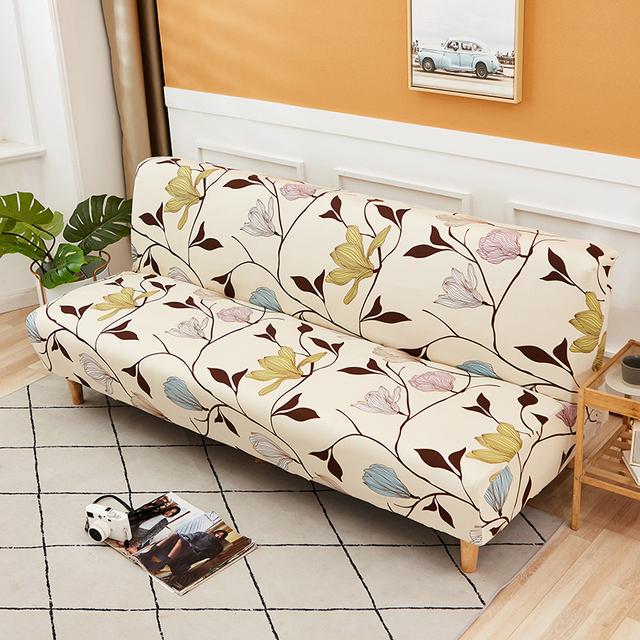 Folding Sofa Furniture Bed Cover Sofa Protective Covers Spandex Stretch Elastic Material Double Chair Cover Slipcovers Living Space Geometric Print