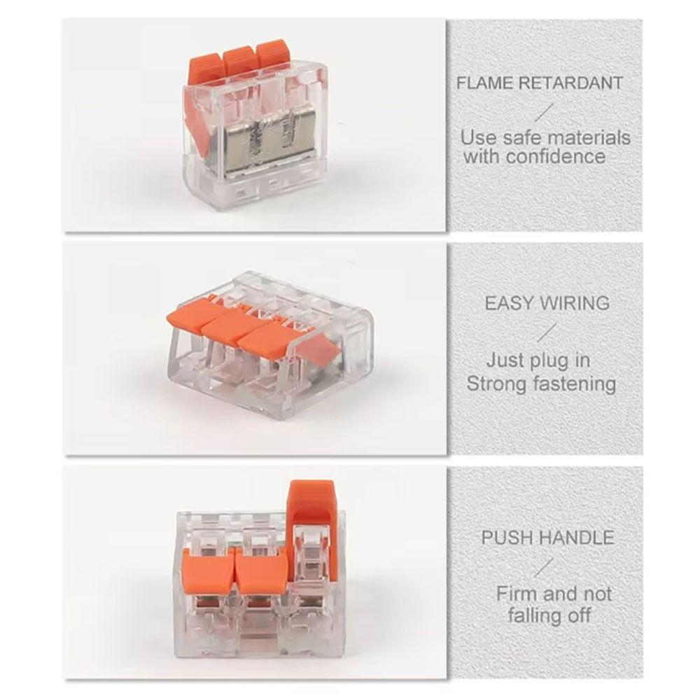 10Pcs Push-in Quick Terminal Block 2/3/4/5 Pins Wire Connector Terminals Electrical Wire Connector