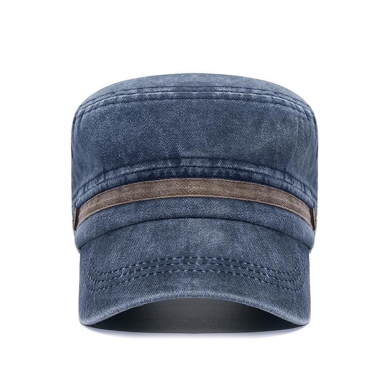 Washed Hat Flat Top Hat All-cotton Breathable Button Hat Baseball Hat Sun Hat