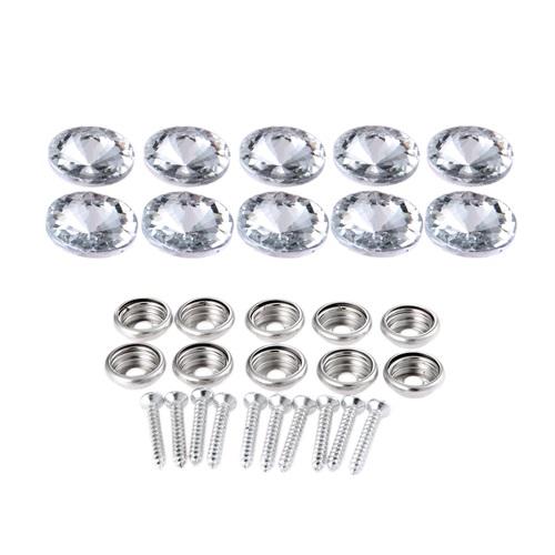 DRELD 10Pcs Diamond Crystal Upholstery Nails Button Tack Stud Pins Sofa Bag Wall Decoration Furniture Accessory 16/18/22/25/30mm