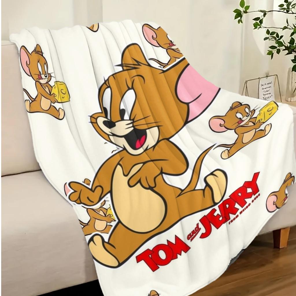 Cute Jerry Mouse Flannel Blanket Cartoon Throw Blanket for Kids Bedroom Decor