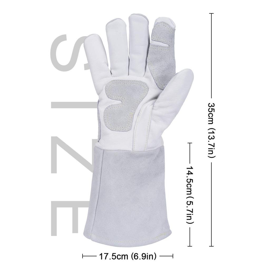 ANDELI Leather MIG Gloves Thick and Cowhide and Sheepskin Gloves For Fire Outdoor and TIG Welding - Soft, Double-Layer - Welding, Potholders, Pits,