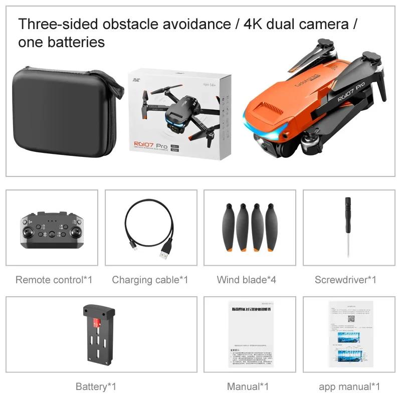New RG107 PRO Drone 4K Professional Dual HD Camera FPV Mini Dron Aerial Photography Brushless Motor Foldable Quadcopter Toys