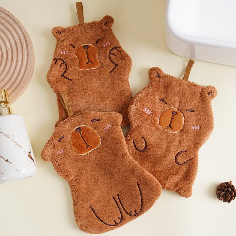 1PCS Cute Hand-Wiping Towel Thickened Absorbent Towel Hangable Enduring Soft Handkerchief Kitchen Washing Dishes Towel
