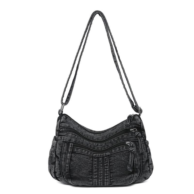 Retro denim messenger bag casual shoulder bag