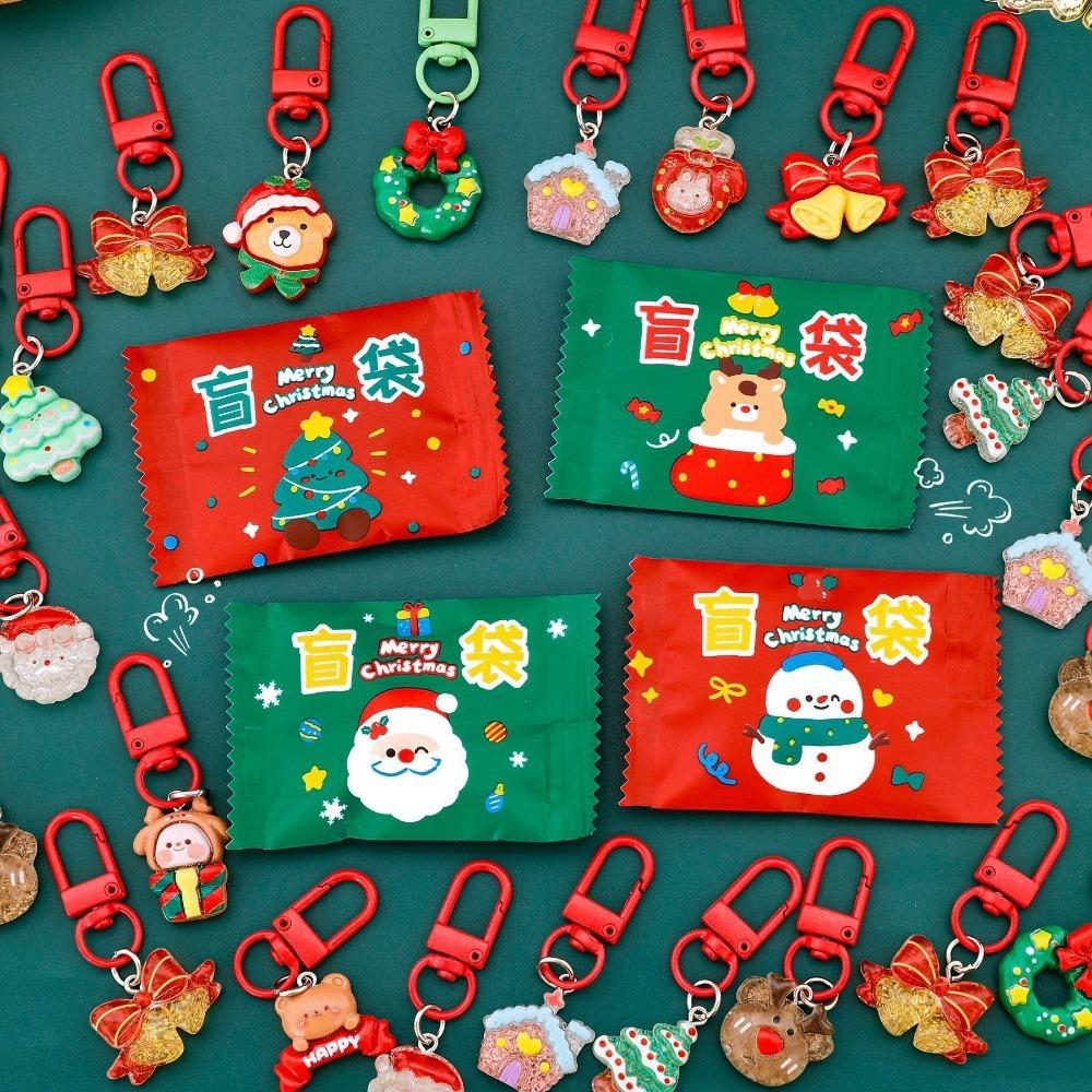 Chaveiros de Natal Sacos Surpresa Esmalte Papai Noel Guirlanda Chaveiros Presentes de Festival para Mulheres Homens Charms para Bolsa Pingentes