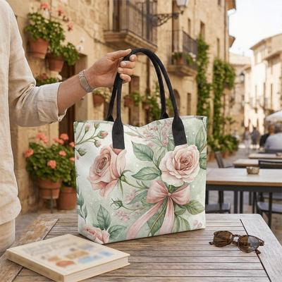  Elegant Floral Tote Bag for Women Daily Use