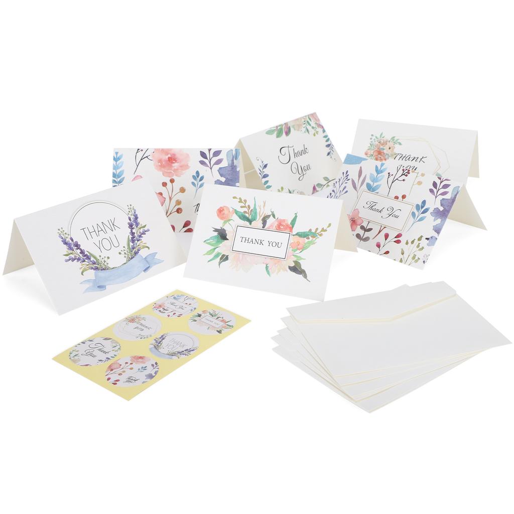 24 st Gratulationskort Tomt Presentpapper för Festivalpresent med Kuvert och KlistermärkeTack