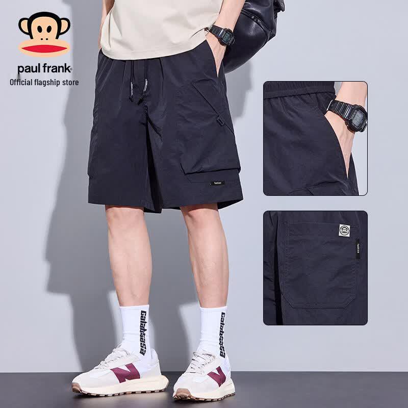 Paul Frank Men s Summer Ice Silk Multi-Pocket Cargo Shorts 4XL
