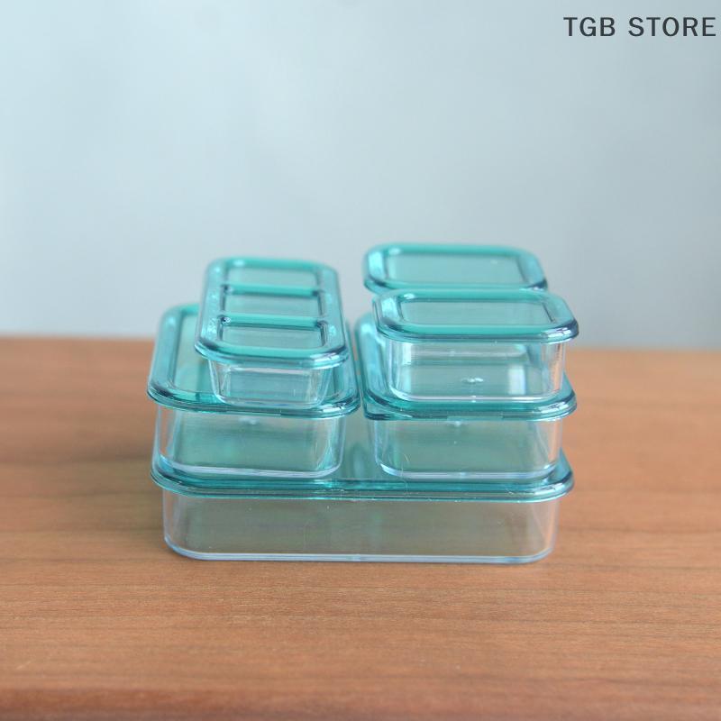 1/6 Dollhouse Mini Kitchen Storage Box Models Set Vegetable Preparation Fresh Keeping Lunch Box Tableware Decor