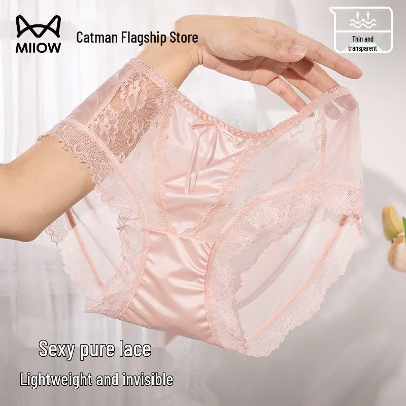 Mao Ren Women s French Lace Antibacterial Briefs L