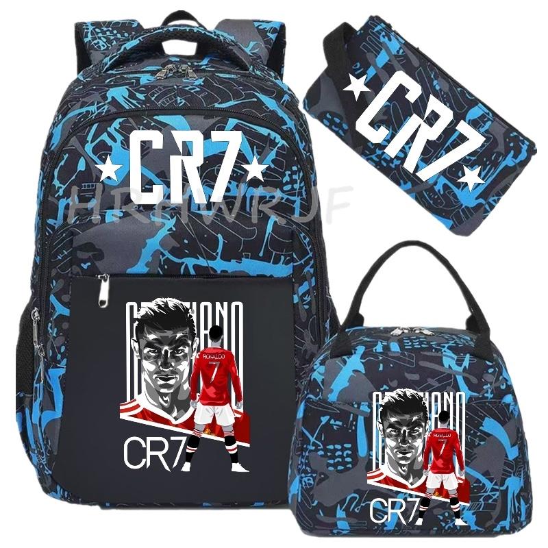 Sports CR7 Camouflage Backpacks With Lunch Bag Men&Women's Casual Canvas School Bags Simple Dual-Shoulder Bag Laptop Travel Bag