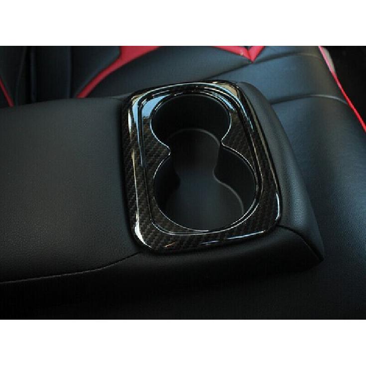 Rear Drinking Glass Panel Cover Trim Carbon Fiber Fit For Honda Civic 2016-