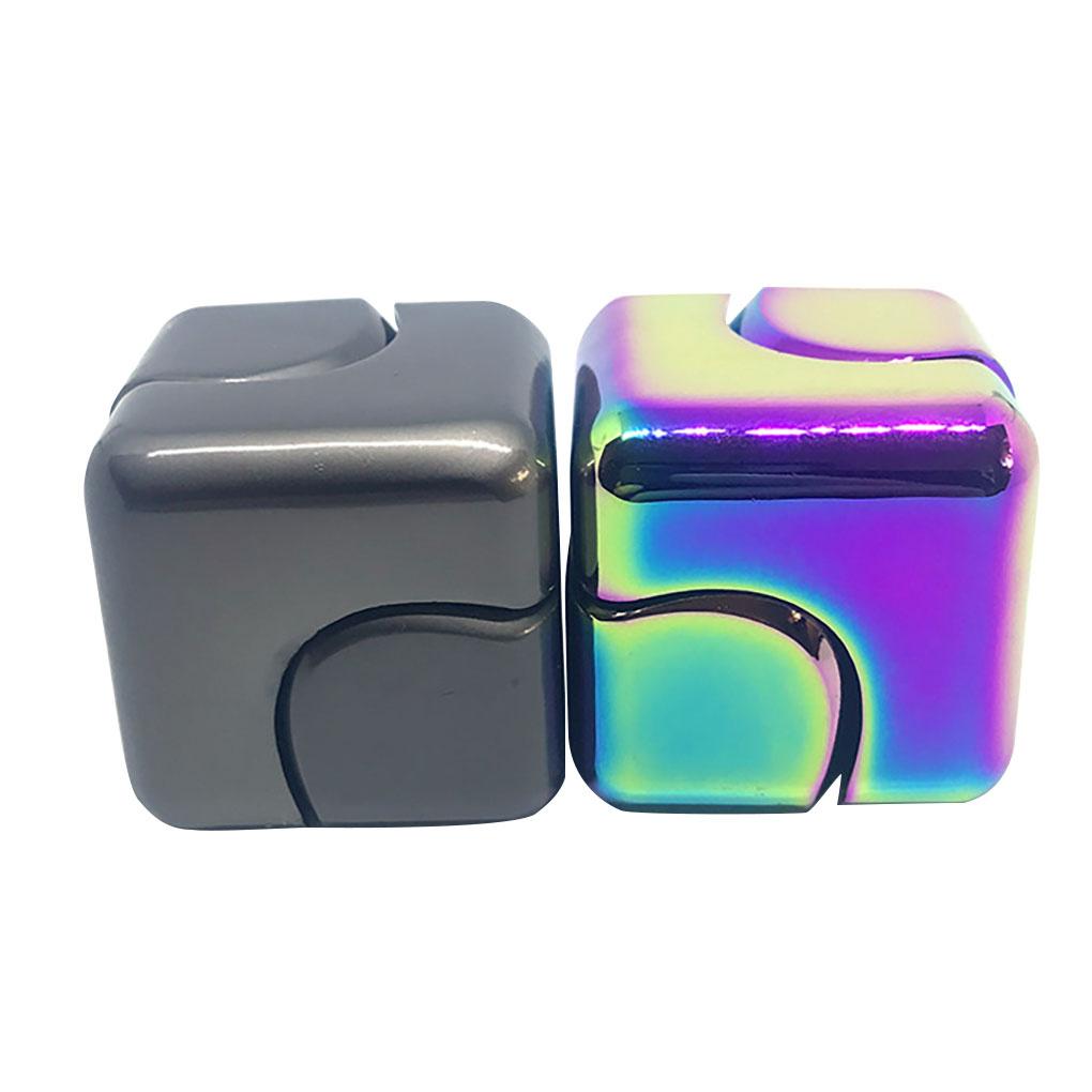 USA Fingertip Toy Alloy Hand Rotating Cube Portable Square Decompression