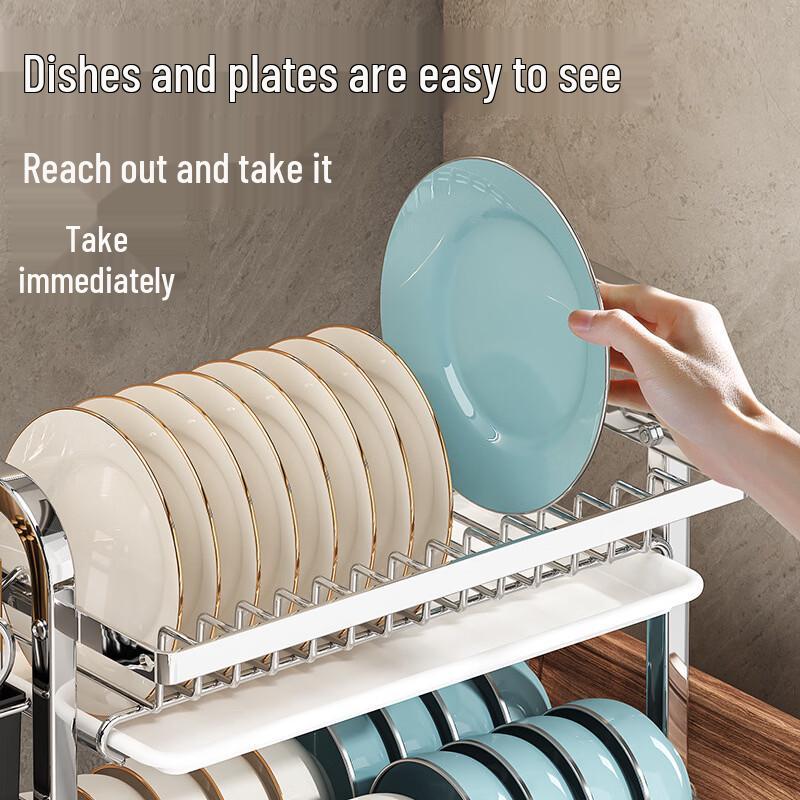 Multifunctional 3-Tier Stainless Steel Dish Drying Rack