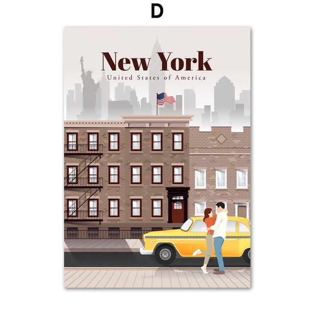 City Map Poster London New York Paris Spain Nordic Wall Art Canvas Painting Wall Pictures For Living Room Home Decoration No Frame