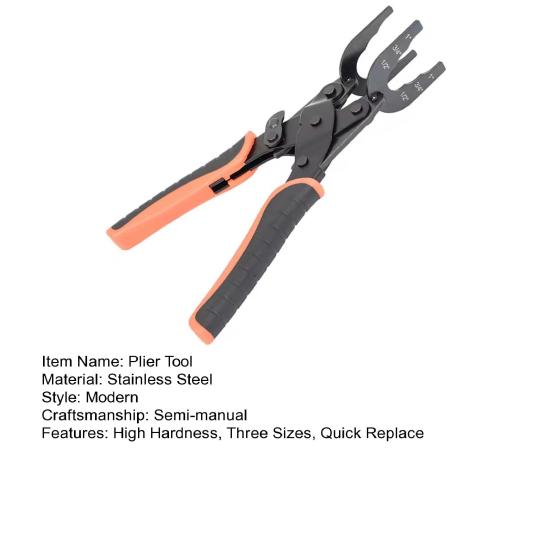 Plier Tool Crimp Connector Removal Wide Thick Jaw 1/2 3/4 1 Inch Quick Replace Sizes Stainless Steel Anti-Rust Pipe Disassembly Plier