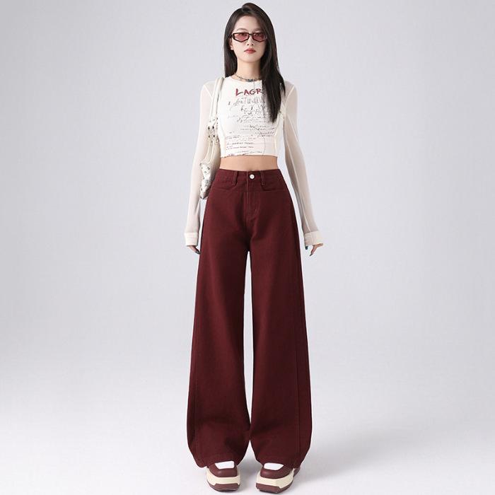 

Женские широкие брюки на осень. Женские джинсы широкого кроя на осень. Женские обтягивающие джинсы прямого кроя с высокой талией на осень. 2XL