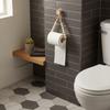 Nordic Style Wood Tissue Holder Handwoven Rope Wall Mounted Jute Rope Towel Rack Suction Cup String Bead Detail