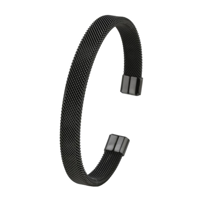 Edelstahl C-förmiges Netz Offenes Armreif Armband Modeschmuck Geschenk Unisex C-förmiger Armreif für Damen Herren