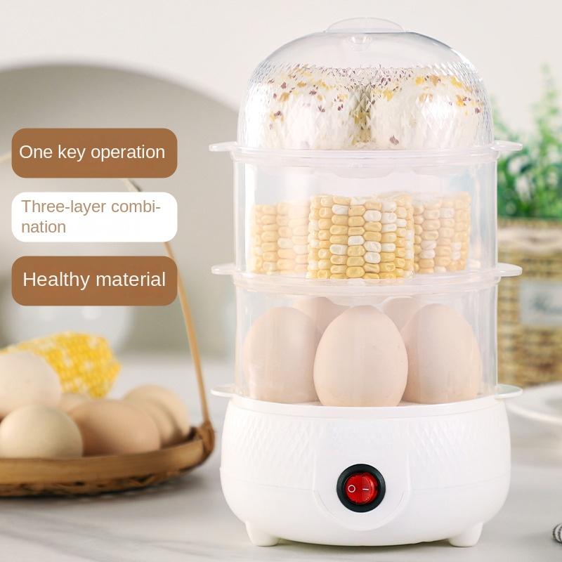Fervedor de Ovos Elétrico 220V Anti Queima Seca Desligamento Automático Vaporizador de Alimentos Doméstico para Café da Manhã Multicozedor