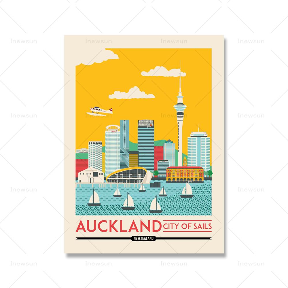 Shanghai Tokyo Seoul Newcastle Cityscape Poster and Print Nordic City View Canvas Painting Color Picture Living Room Home Decor