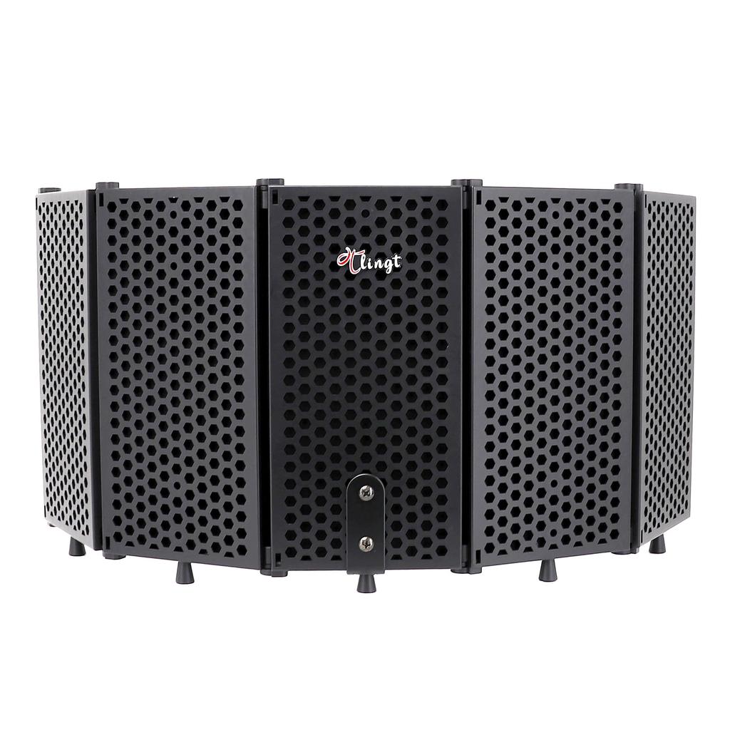 Tlingt Reflection Filter Microphone Soundproofing Acoustic Absorption Material Shield Noise Reduction High-Density Foam Foldable 32cm x 15cm 5 Sheets
