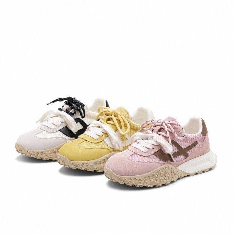 Internet celebrity explosion German training platform dad shoes women 2025 autumn new versatile little white shoes Korean breathable sports shoes
