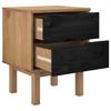 OTTA Nightstand Black 45 x 39 x 57 cm Solid Pine Wood