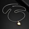 Stainless Steel Square Pendant Necklace Men Long Chain Layered Hip Hop Jewelry Geometric Titanium