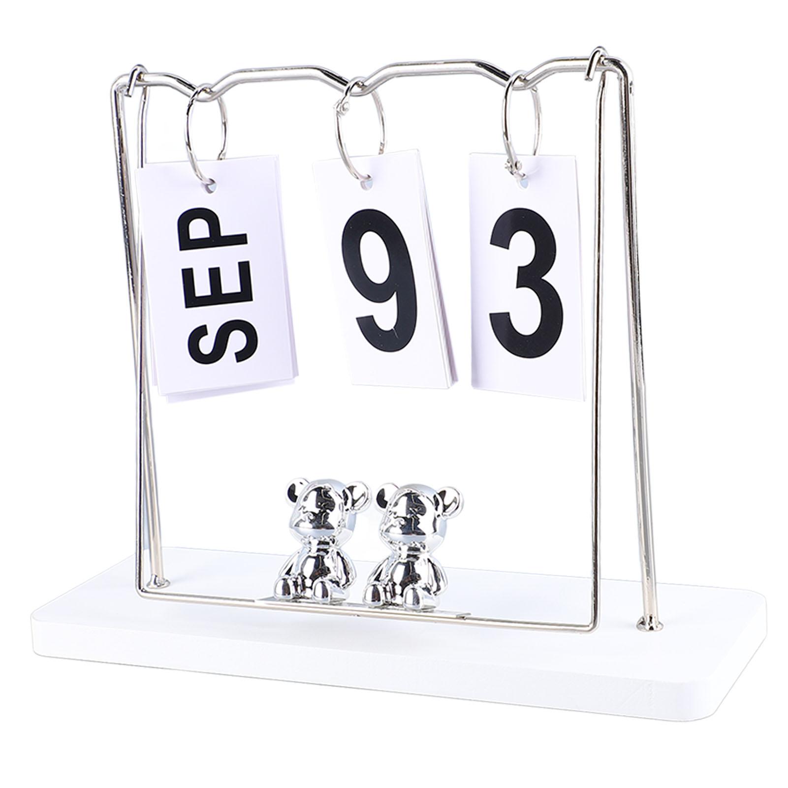 

Ведмедик Дерев яний Металевий Перекидний Календар Щоденний Перекидний Календар Багаторазовий Вічний Календар Настільний Перекидний