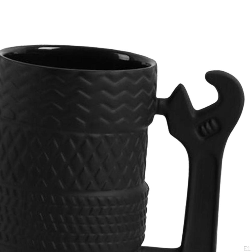 Wheel Tire Coffee Mug Porcelain Wrench Beverage Cup Attractive for Men Large Capacity