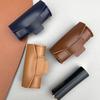 PU Leather Lipstick Storage Bag Protective with Lid Mini Lipstick Cover Portable Solid Color Seal Organizer Cosmetics