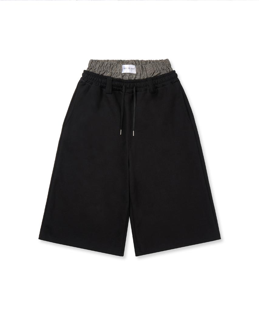 EASY NO EASY Boxer Layered Bermuda Sweatpants - Black