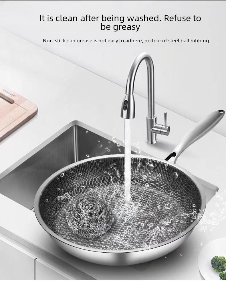 Stainless Steel Non-Stick Honeycomb Frying Pan for Omelettes and Steaks