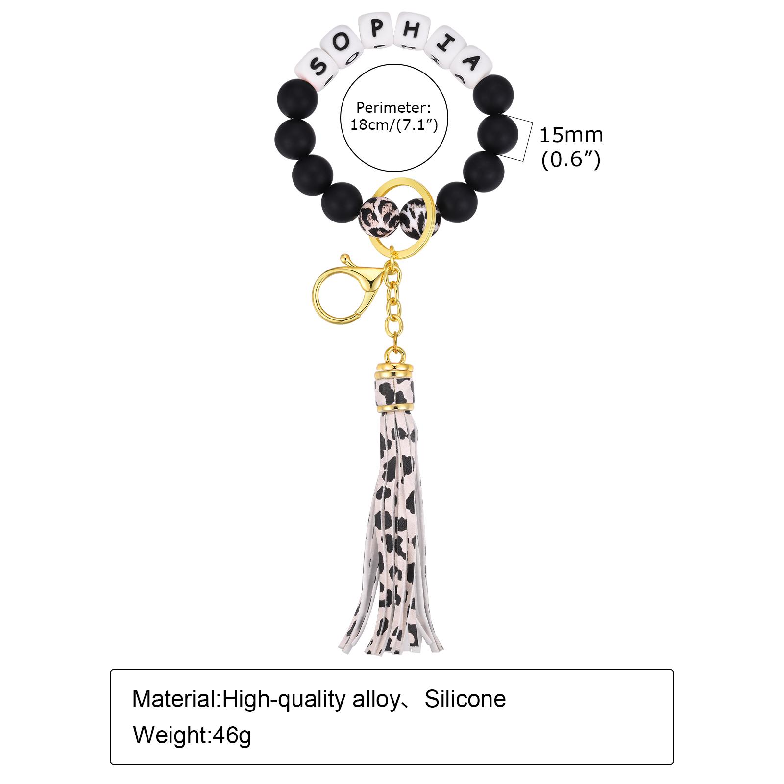 

2-8 Letters Customized Pendant Colorful Vitality Keychain Alloy and Silica Gel Material for Women,Bag Jewelry Accessary
