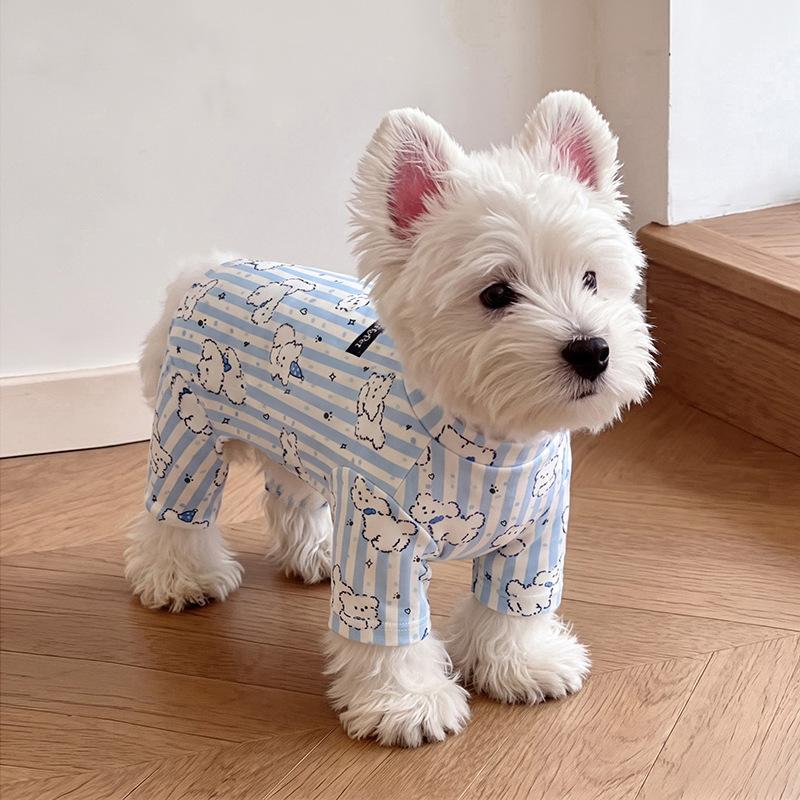 Dog German velvet warm four-legged clothes autumn and winter than bear teddy small dog cat pet bottoming shirt loungewear